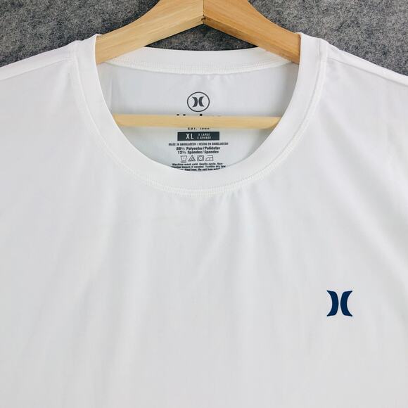 NWOT Hurley Mens Shirt XL White Blue Long Sleeve Performance Stretch Polyester - Picture 5 of 9